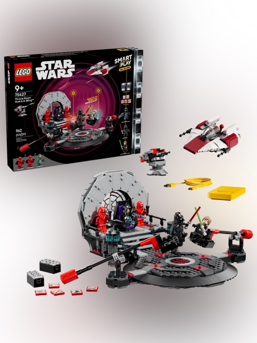 LEGO Star Wars Throne Room Duel & A-Wing (75427) – 962 Pieces – Interactive Set